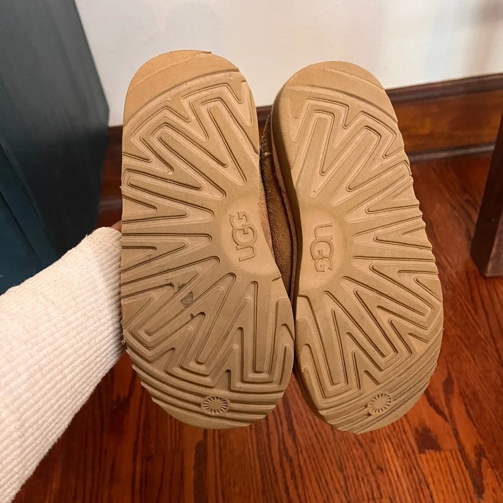 UGG Kids Tasman Chestnut Suede Slip On Slippers 1019066K Size 1Y